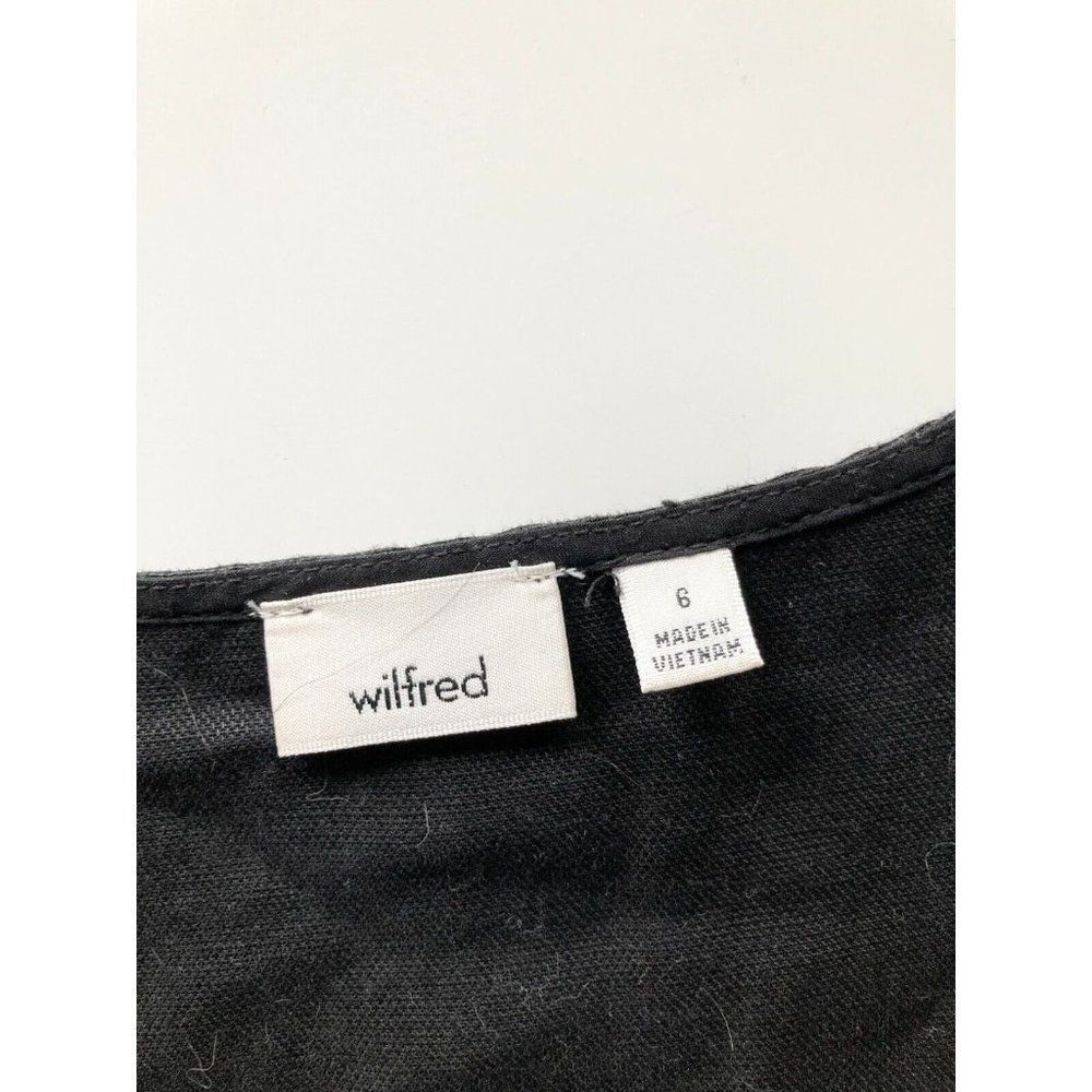 Aritzia WILFRED Brax Black Linen Lyocell Cut-Out Wrap Wide Leg Jumpsuit, Size 6 - Picture 11 of 13